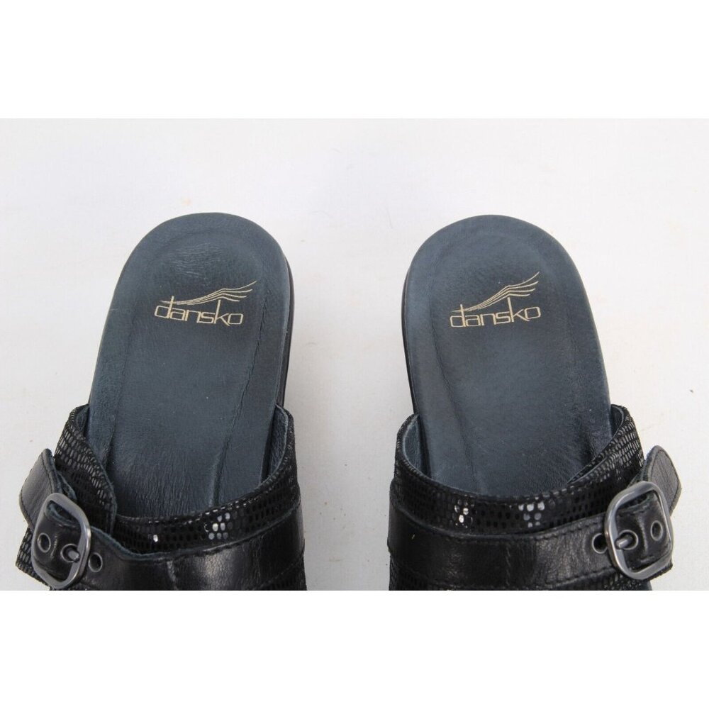 Dansko Jessie Black Leather Slip On Sandals Shoes EU 40 US Women's 9.5-10 - Picture 6 of 14